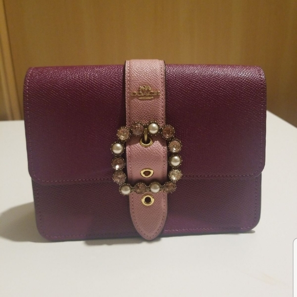 Rare Coach Bowery Jewel crossbody bag dark berry limited edition HTF - Picture 3 of 9